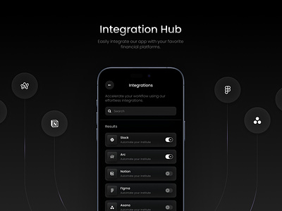 Integrations - Section app connect design framer hub hubspot integration integrations money transfer product design saas template ui ux