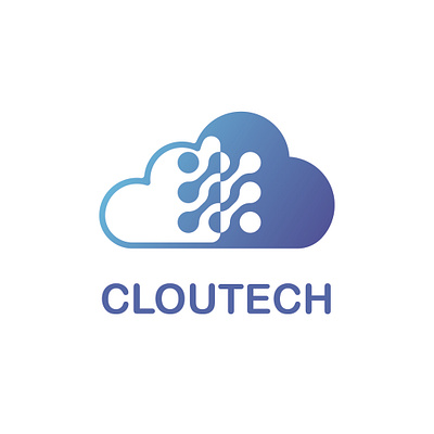 ClouTech app branding design graphic design illustration logo typography ui ux vector