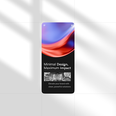 Mobile hero concept design for a design agency design agency website mobile web ui web web design