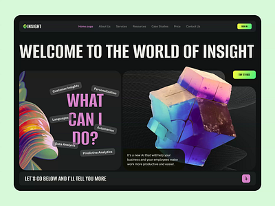 Site for AI Chat Insight abstract ai app branding design digital future minimal portfolio site ui ux web
