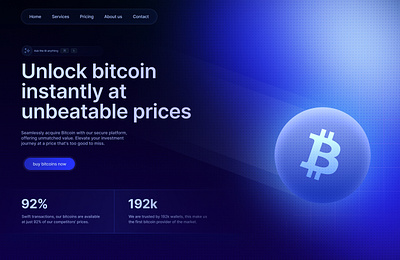 Bitcoin hero section branding graphic design logo ui