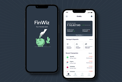 FinWiz - finance app color design finance app hiring illustration mobile platform product product design ui ux visual design