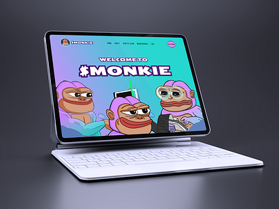 Monkie Meme website design blockchain design crypto design crypto landing page crypto uiux crypto website design landing page meme website design memecoin landing page memecoin website design nft nft marketplace pepecoin uiux design