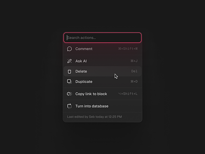 Menu [Dark] actions component dropdown icons list menu ui