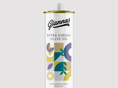 Extra Virgin Olive Oil Packaging Design for Giannos brand design brand identity branding design graphic design logo olive oil packaging pattern