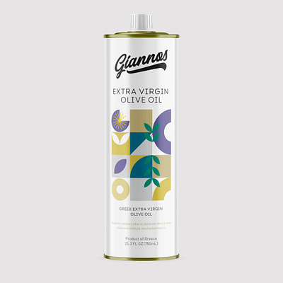 Extra Virgin Olive Oil Packaging Design for Giannos brand design brand identity branding design graphic design logo olive oil packaging pattern