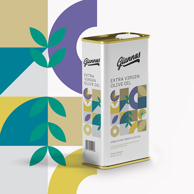 Extra Virgin Olive Oil Packaging Design for Giannos brand design brand identity branding can design graphic design logo olive oil packaging pattern