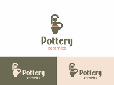 Pottery art ceramics gallery logo pot pottery woman