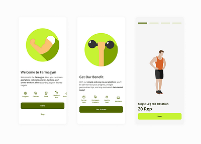 Onboarding Gym Apps appdesign design fitness gym health illustration logo ui ux