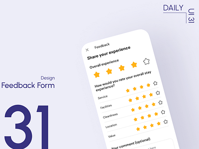 Day 31: Feedback Form daily ui challenge feedback form design microcopy ui design usability user experience user interface