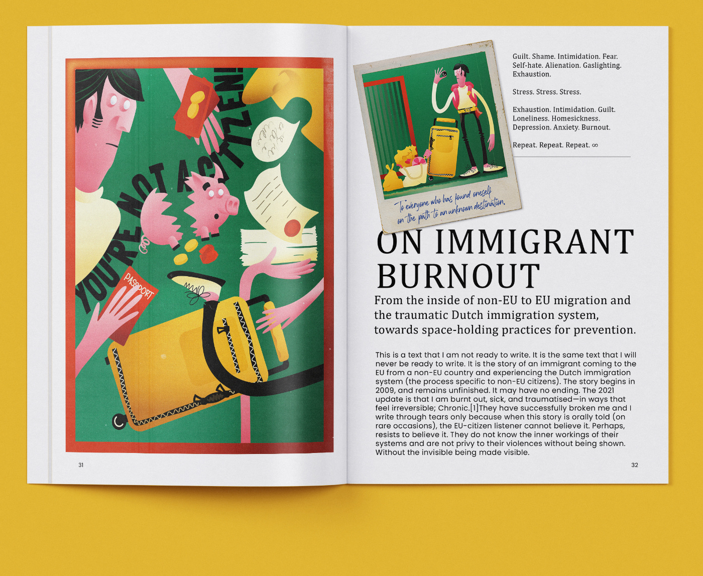 Emigrant's Burnout. Editorial illustration set book illustration burnout cartoon cartooncharacter dayschedule editorial editorialillustration emigrant emigration illustration immigrant immigration magazine illustration migration vector