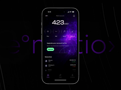 Crypto finance app design with video background animation app crypto linear mobile motion design ui uidesign uxui