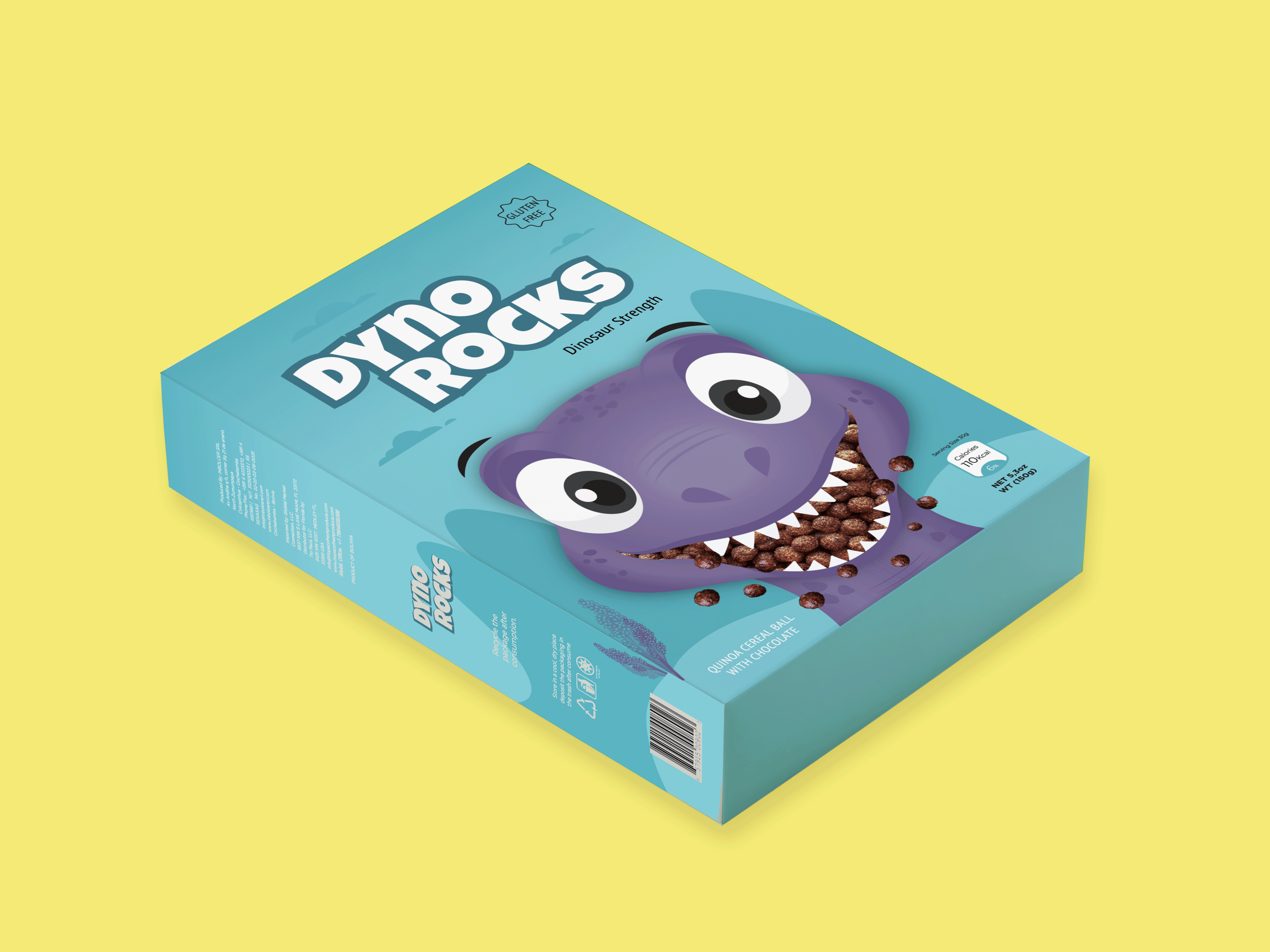 Dynorocks Cereal Box cereal pack colors design graphic design illustrations illustrator kids cereal box packaging packaging design photoshop