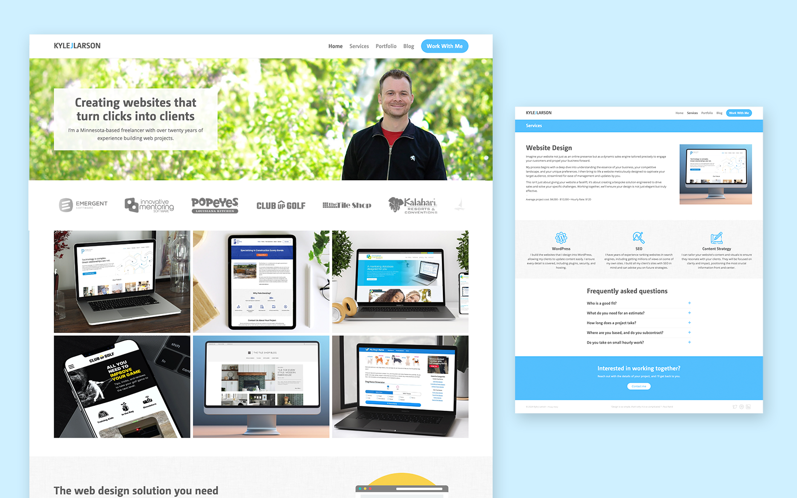Portfolio Update freelance homepage portfolio