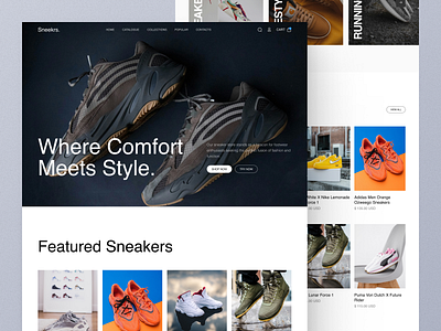 Sneekrs - eCommerce shoes web design design ecommerce homepage landing page shoes sneaker sneakers ui ui design uiux ux web web design website website design