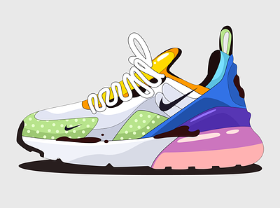 Nike Sneaker Illustration 👻 2d adidas design illustration new nike running shoes shoe shoes sneaker sneakers travel shoes
