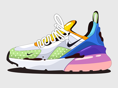 Nike Sneaker Illustration 👻 2d adidas design illustration new nike running shoes shoe shoes sneaker sneakers travel shoes