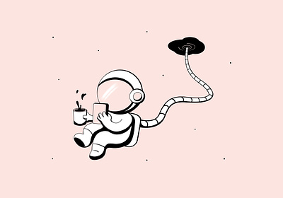 Club Cultural Charco astronaut graphic design illustration read space vector
