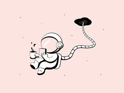 Club Cultural Charco astronaut graphic design illustration read space vector