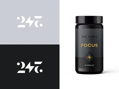 247 - Ambigram Logo + Packaging Design 24 24 7 247 abstract alpha ambigram ambigram logo brand identity health health supplement logo logo design man man supplement modern number number logo numbers numbers logo supplement packaging