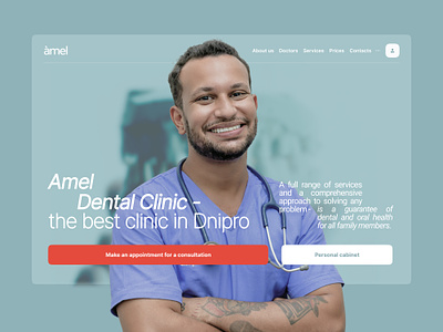 Amel Dental Clinic page design clinic dental doctor ui webdesign