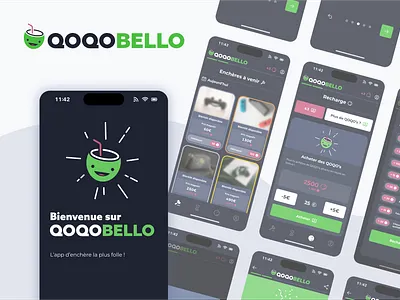 UI/UX Design · Qoqobello bid app design system frame ui full project mobile app mobile design mobile first onboarding product design ui design uiux design ux design wireframes wireframing