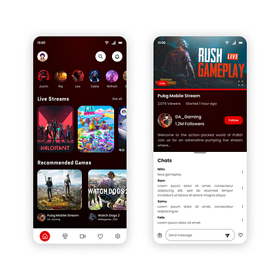 Game Streaming Mobile App dailyui figma gamestreaming gaming mobileapp streaming ui uidesign uiux uiuxdesign ux uxdesign