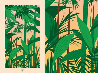 Within The Trees digital art green illustration nature nature art nature illustration our planet week rainforest tropical forest vector art