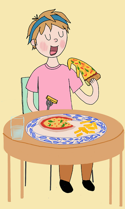 Pizza Girl digital art illustration