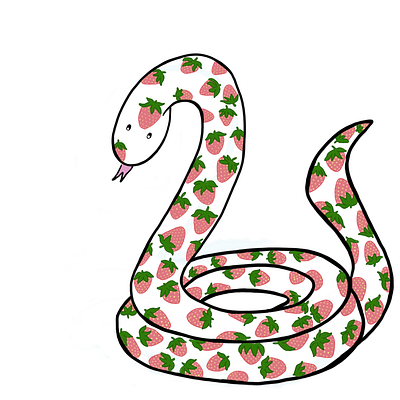 Strawberry Snake childrens illustration illustration