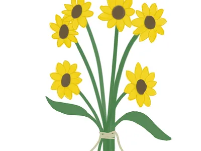 Sunflowers digital art illustration sunflowers