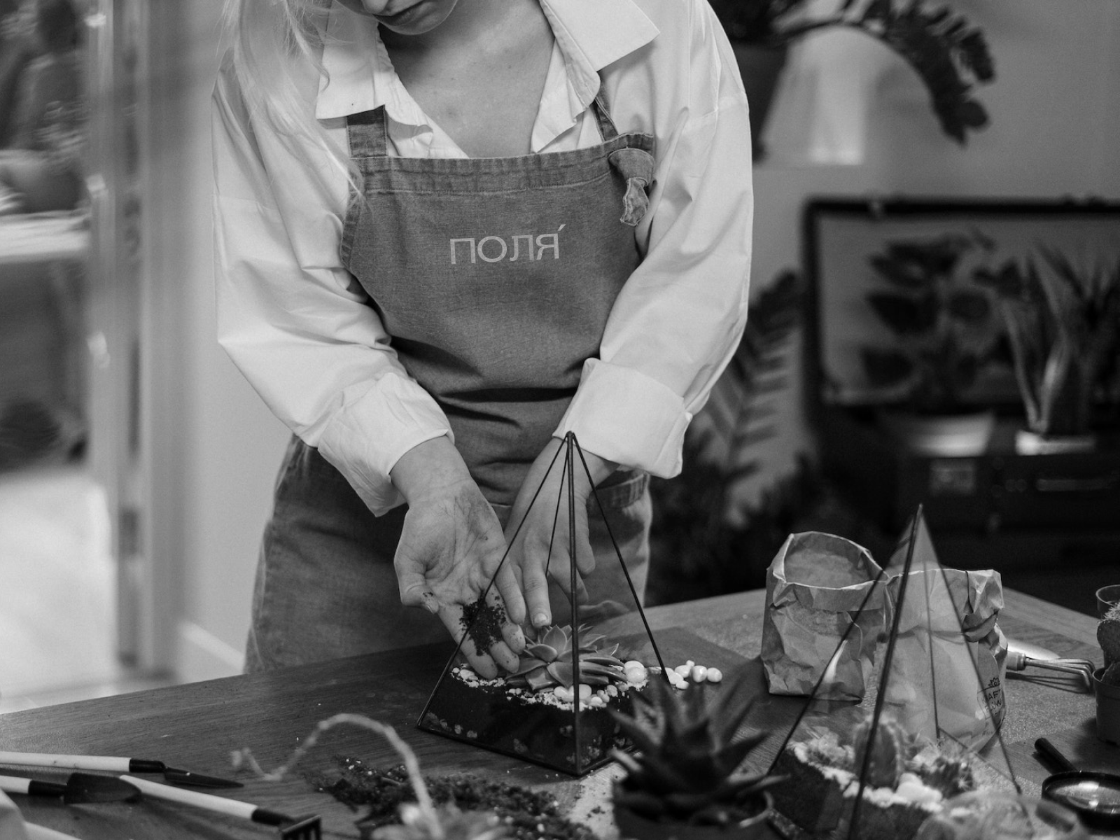 Поля́ / flower shop / brand identity boutique box branding business card bw flower shop flowers graphic design instagram feed logo package packaging poster design sign stories design