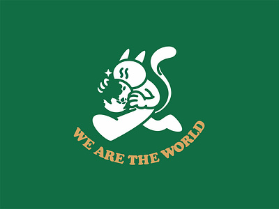 WE ARE THE WORLD cat character characterdesign creatrippyz cute design enjoy happy illustration thesensor thesensorstudio vector worldwide