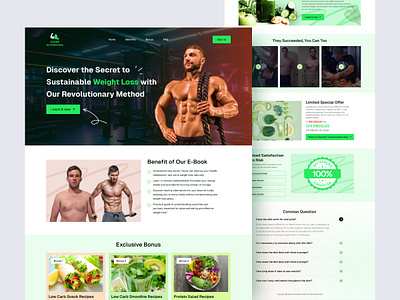 Weight Loss Landing Page clean coach diet exercise fitness website healthy eating healthy lifestyle healthyfood landing page minimal muscle nutrition organic food saas ui design uiux design website design weight loss workout yoga
