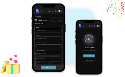 Checkout Screen checkout digital marketplace e commerce marketplace ui mobile ui payment thankyou ui ui screen