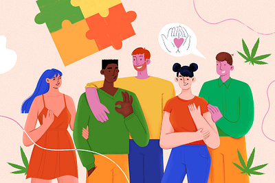 Team character design colorful design flat design flat illustration friends illustration modern people puzzle support team teamwork