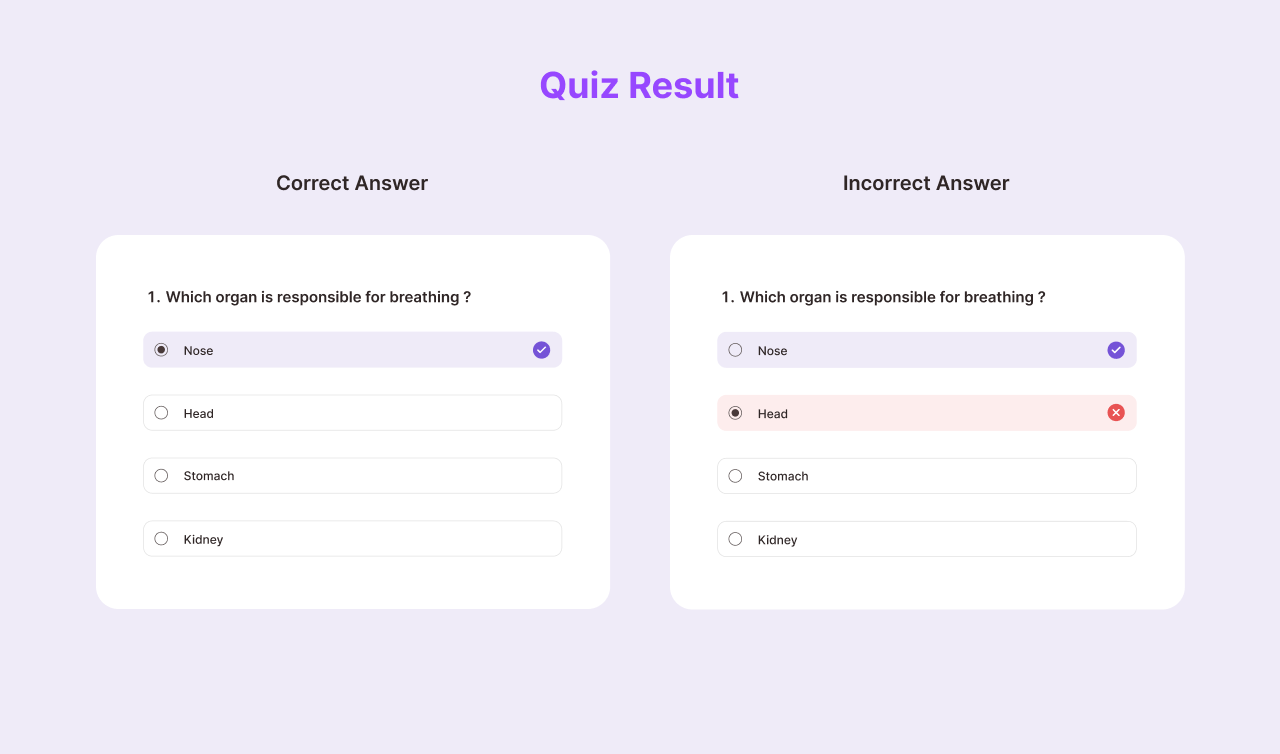 Quiz Result UI by Princess Tade Adewale on Dribbble