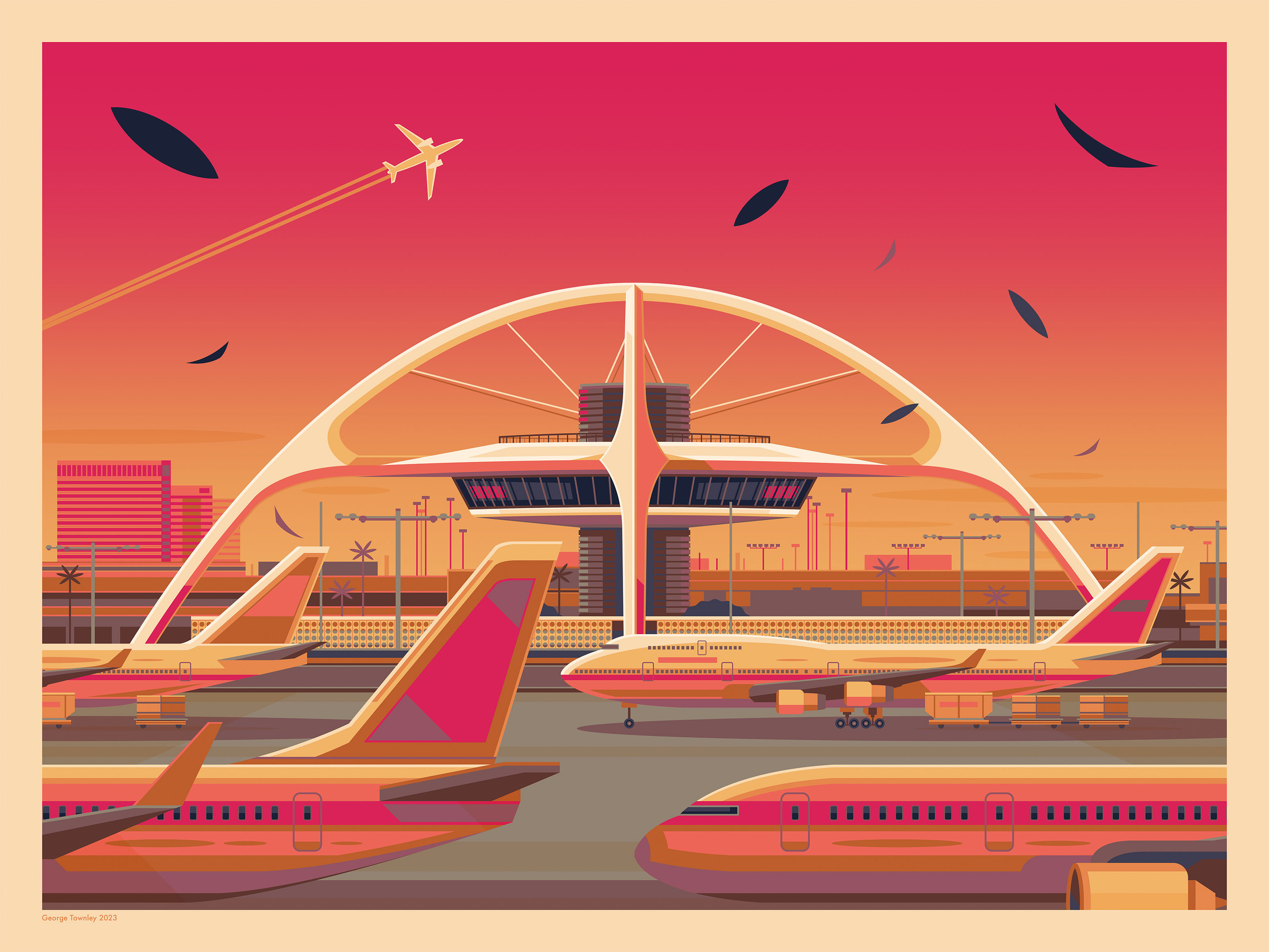 Theme Building architecture george townley george townley los angeles googie googie architecture graphic design illustration lax lax airport los angeles los angeles art los angeles artist los angeles george townley los angeles lax theme building theme building la theme building lax theme building restaurant