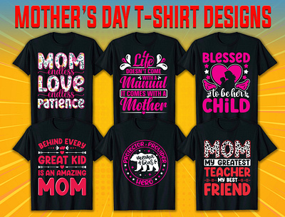 Mother's Day T-shirt Designs adobe illustrator branding design family female illustration logo love mom mom day mother mother day mum mummy pink shirt t shirt tshirt tshirt design tutorial ui