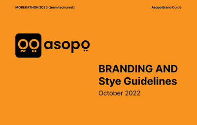 ASOPO BRANDING GUIDE branding graphic design logo