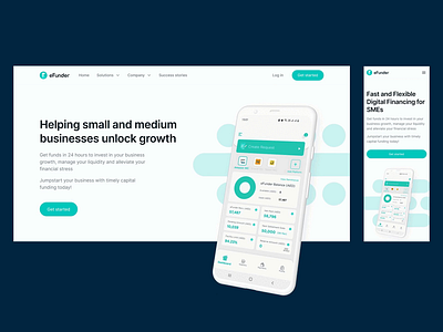 eFunder AI - Finance solutions for growth ai business clean finance finance solutions fintech growth modern ui ux web design working capital