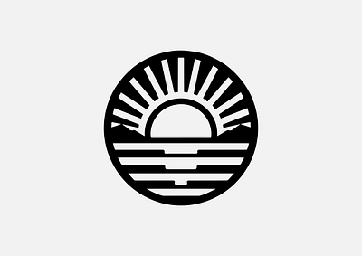 SUNSHINE branding design graphic design icon identity illustration logo marks mountain ocean sea sun sunrise sunshine symbol ui water wave
