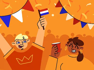 Kingsday celebration design digital art digital illustration dutch holland illustration illustrator kingsday kingsday illustration koningsdag national holiday netherlands party vector vector illustration