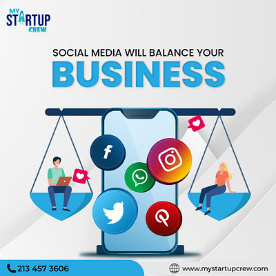 Social Media will balance your business balance branding business design graphic design illustration logo social media typography ui ux vector web design