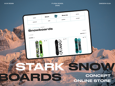 Cover for snowboarding online store concept cover design figma online shop online store snowboard ui web design winter sports