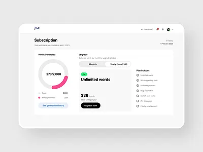 Jolt Subscription - Dashboard UI 3d animation branding dashboard dashboard ui design graphic design motion graphics ui ui ux vector web web app website design