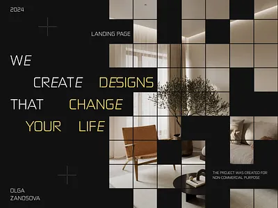 Cover for interior design studio (concept) concept cover design design studio figma interior design interior studio landing ui web design