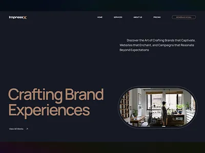 Hero section layout for ImpressX ui