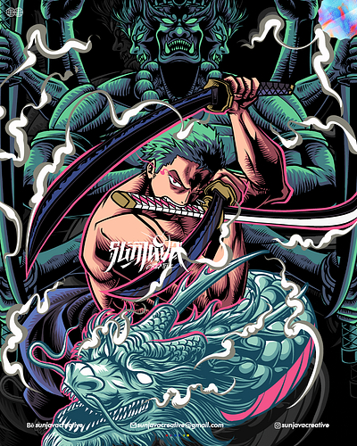 Roronoa Zoro - One Piece ANIME CLOTHING DESIGN anime design one piece roronoa zoro