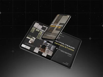 Concept "main page" for interior design studio (tablet & mobile) concept design design studio figma first page interior design interior design studio landing main page ui web design